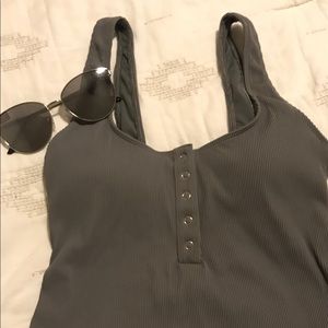 Aerie Ribbed Henley One-piece Swimsuit